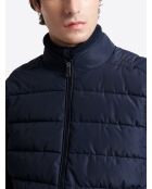 Pull col camionneur en Coton & Cachemire bleu capitaine