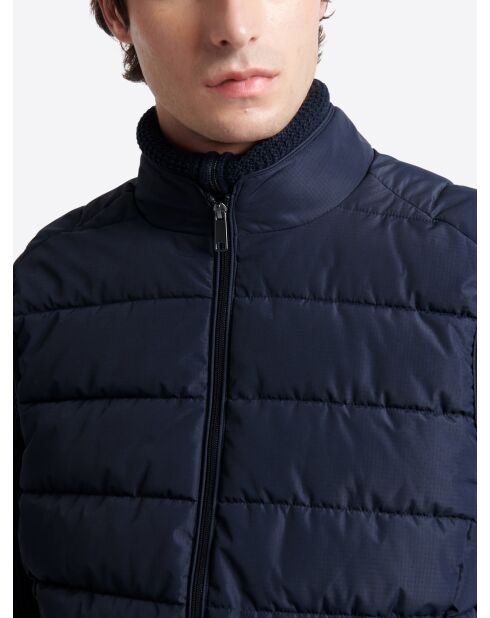 Pull col camionneur en Coton & Cachemire bleu capitaine