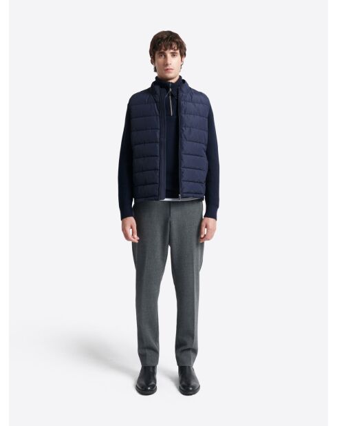 Pull col camionneur en Coton & Cachemire bleu capitaine