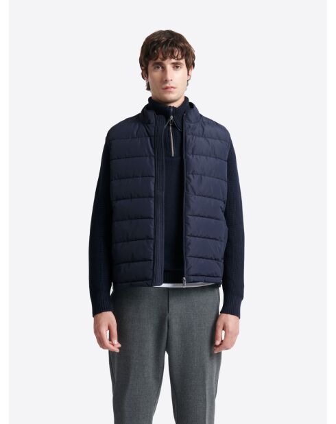 Pull col camionneur en Coton & Cachemire bleu capitaine