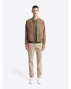 T-shirt col tunisien faux-uni kaki