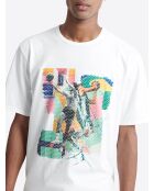 T-shirt col rond capsule Double Jeux blanc neige