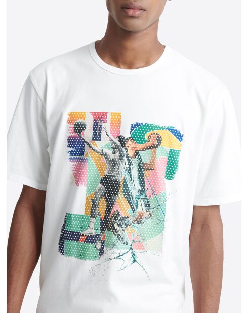 T-shirt col rond capsule Double Jeux blanc neige