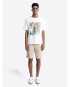 T-shirt col rond capsule Double Jeux blanc neige