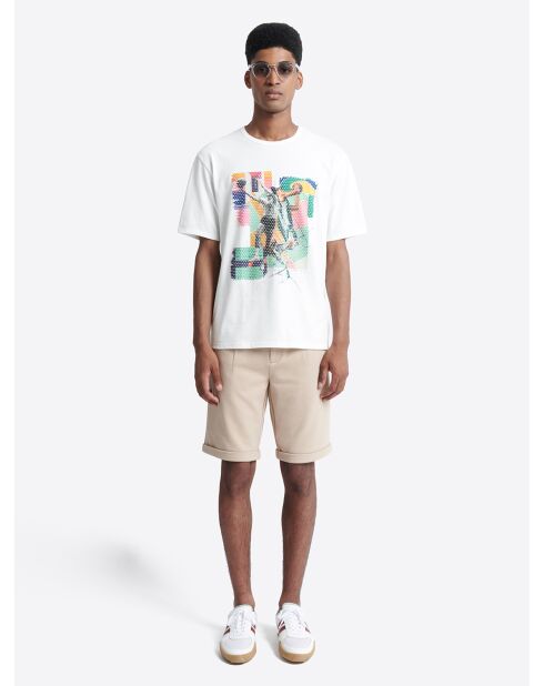 T-shirt col rond capsule Double Jeux blanc neige