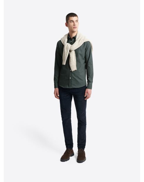 Chemise à motif en coton verte