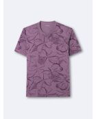 T-shirt col rond en Coton mélangé fleuri violet