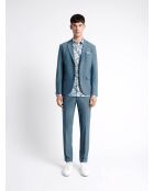 Veste de costume faux uni stretch bleu outremer