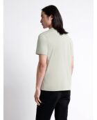 T-shirt col rond en matière recyclée vert lichen