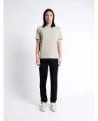 T-shirt col rond en matière recyclée vert lichen