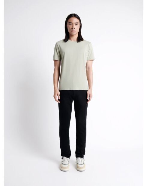 T-shirt col rond en matière recyclée vert lichen