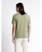 T-shirt col v en matière recyclée vert amande