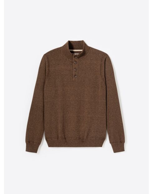 Pull à col cheminée en Coton mélangé marron glacé