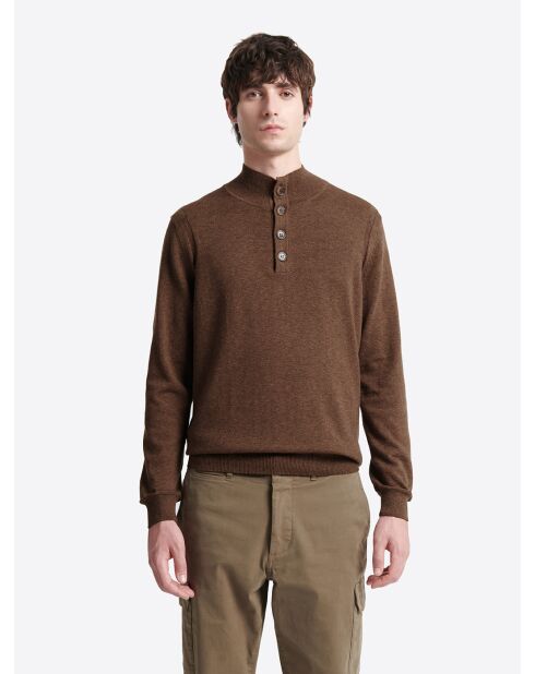 Pull à col cheminée en Coton mélangé marron glacé