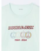 T-shirt col rond capsule Double Jeux vert aqua