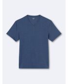 T-shirt col v en matière recyclée bleu royal