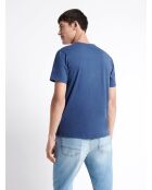 T-shirt col v en matière recyclée bleu royal