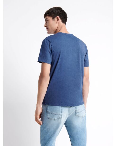 T-shirt col v en matière recyclée bleu royal