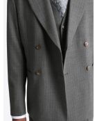 Veste de costume croisée en laine anthracite