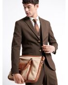 Veste de costume en polyester recyclé marron café