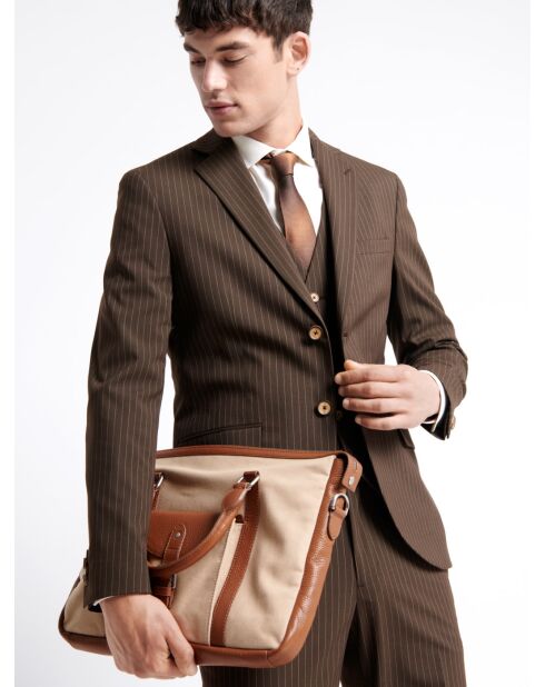 Veste de costume en polyester recyclé marron café