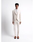 Veste de costume en 100% coton lin grège