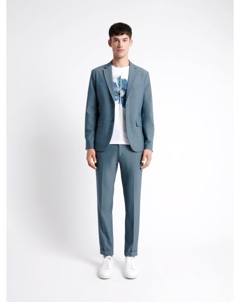 T-shirt col rond en Coton fleuri blanc