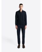 Polo manches longues en Coton dark saphir