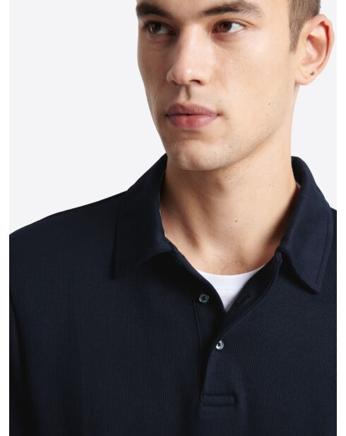 Polo manches longues en Coton dark saphir