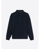Polo manches longues en Coton dark saphir