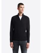 Pull à col cheminée en Viscose certifiée noir