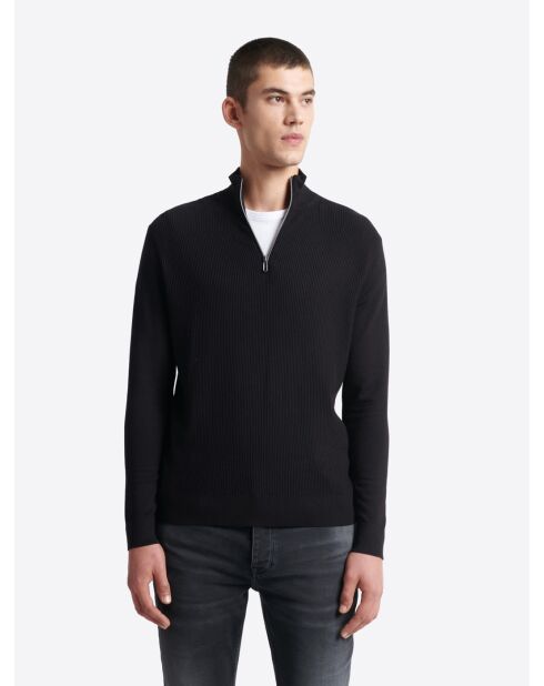 Pull à col cheminée en Viscose certifiée noir