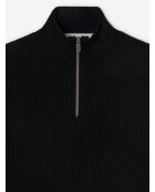 Pull à col cheminée en Viscose certifiée noir