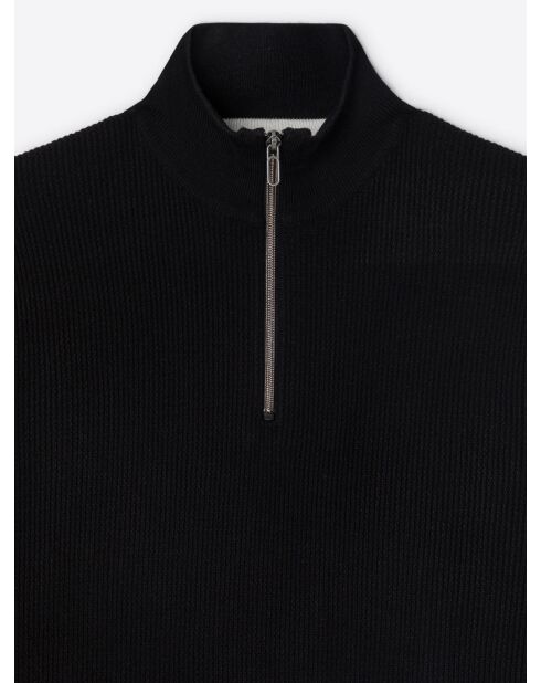Pull à col cheminée en Viscose certifiée noir