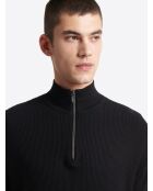 Pull à col cheminée en Viscose certifiée noir