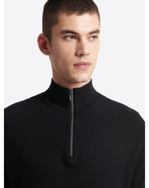 Pull à col cheminée en Viscose certifiée noir