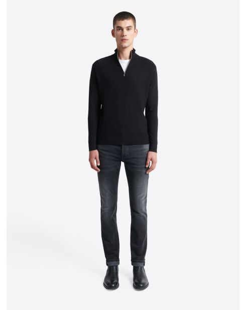 Pull à col cheminée en Viscose certifiée noir