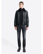 Pull à col cheminée en Viscose certifiée noir