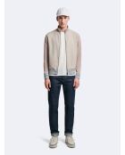 T-shirt col rond uni gris chiné clair