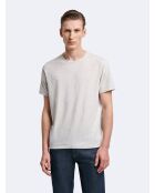 T-shirt col rond uni gris chiné clair