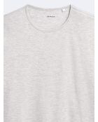 T-shirt col rond uni gris chiné clair