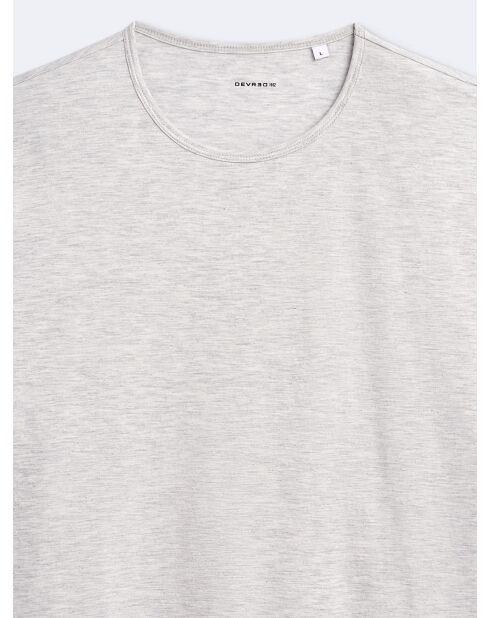 T-shirt col rond uni gris chiné clair