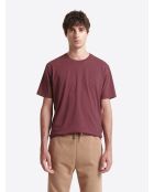 T-shirt col rond en matière recyclée figue