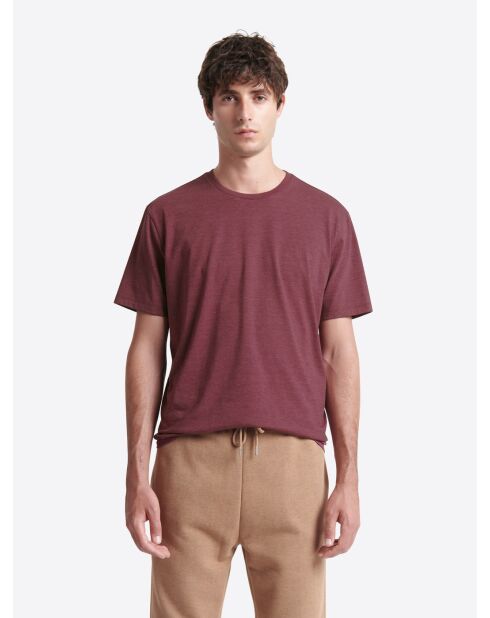 T-shirt col rond en matière recyclée figue