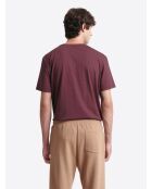 T-shirt col rond en matière recyclée figue