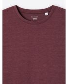 T-shirt col rond en matière recyclée figue