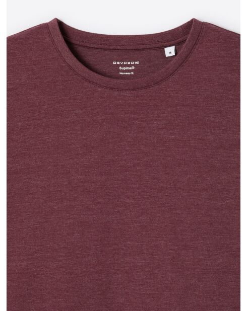 T-shirt col rond en matière recyclée figue