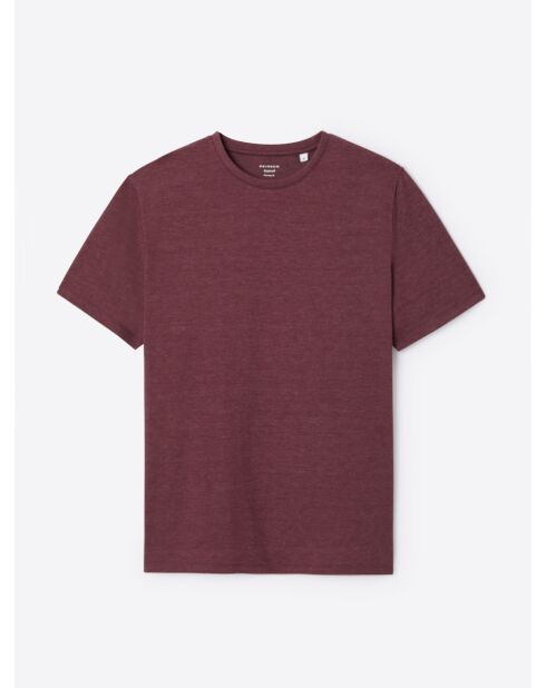 T-shirt col rond en matière recyclée figue