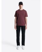 T-shirt col rond en matière recyclée figue