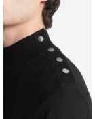 Pull col cheminée épaule boutonnée noir
